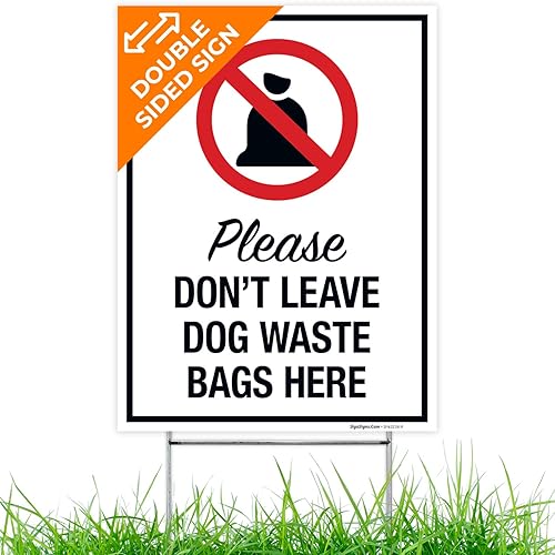 Miniatura 8 de Please Don't Leave Dog Waste Bags Here de 10 x 7 pulgadas, libre de óxido, aluminio 040, resistente a la decoloración, fabricado en Estados Unidos