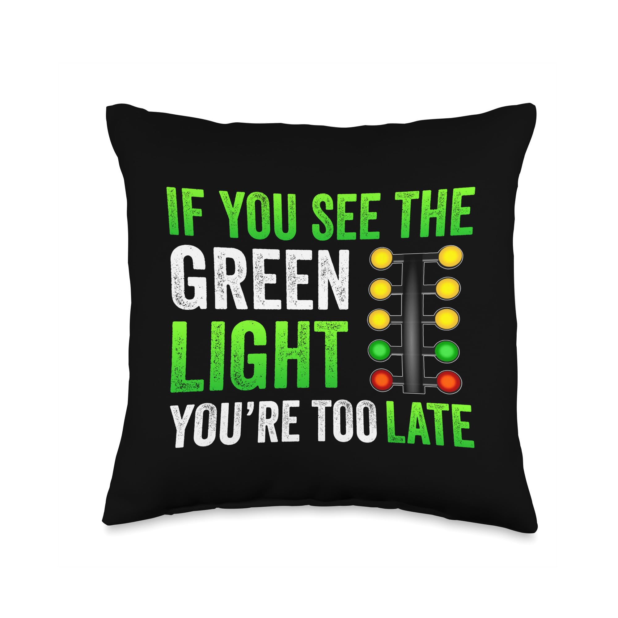 Funny Drag Racing Throw Pillow