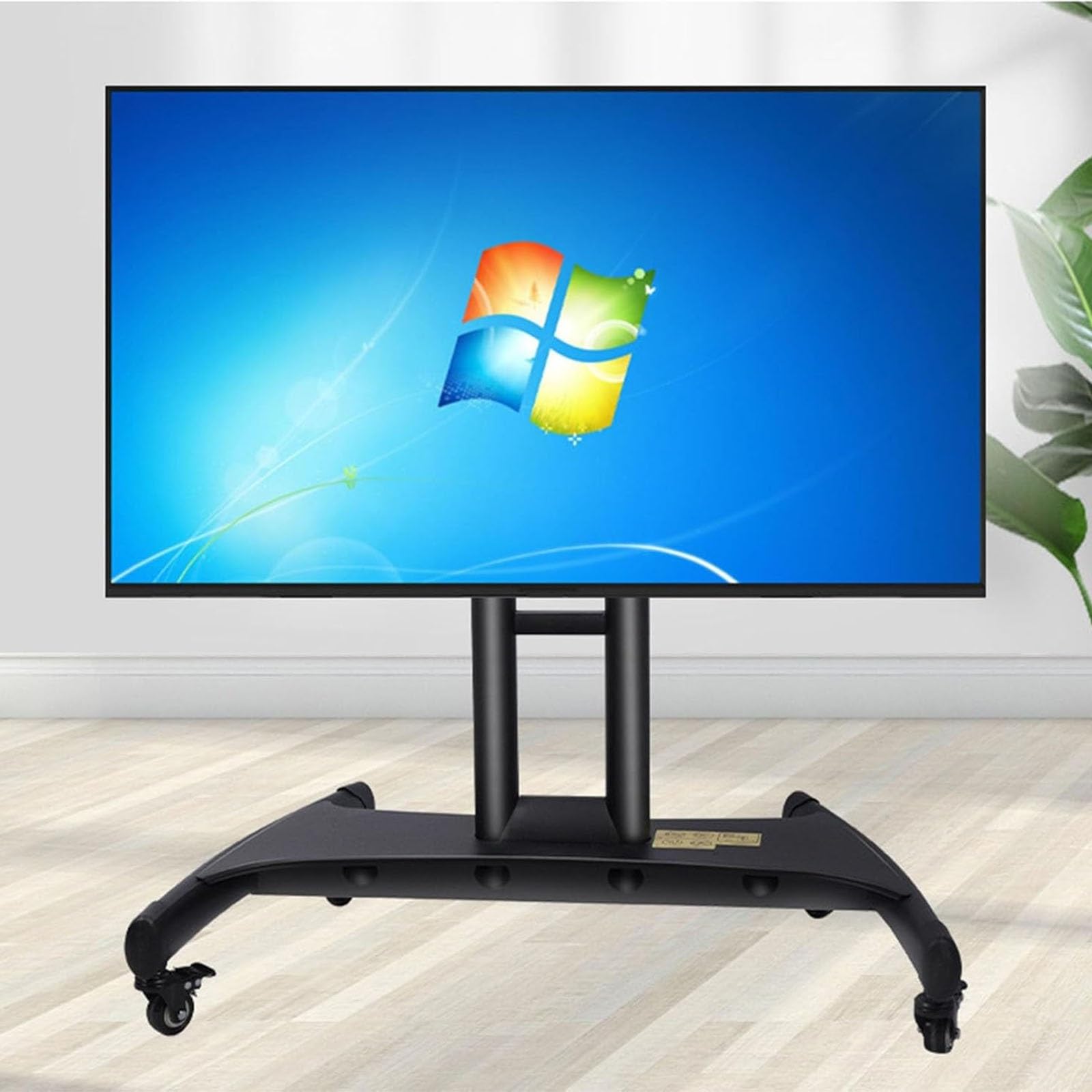 HPTHLY Floor Standing Tv Mount - Height Adjustable Mobile Tv Mount Stand, Mobile Tv Cart On Wheels, Lcd Tv 360 Degree Rotating Frame Floor Stand, For 32-70 Inch Screens Mobile Stand