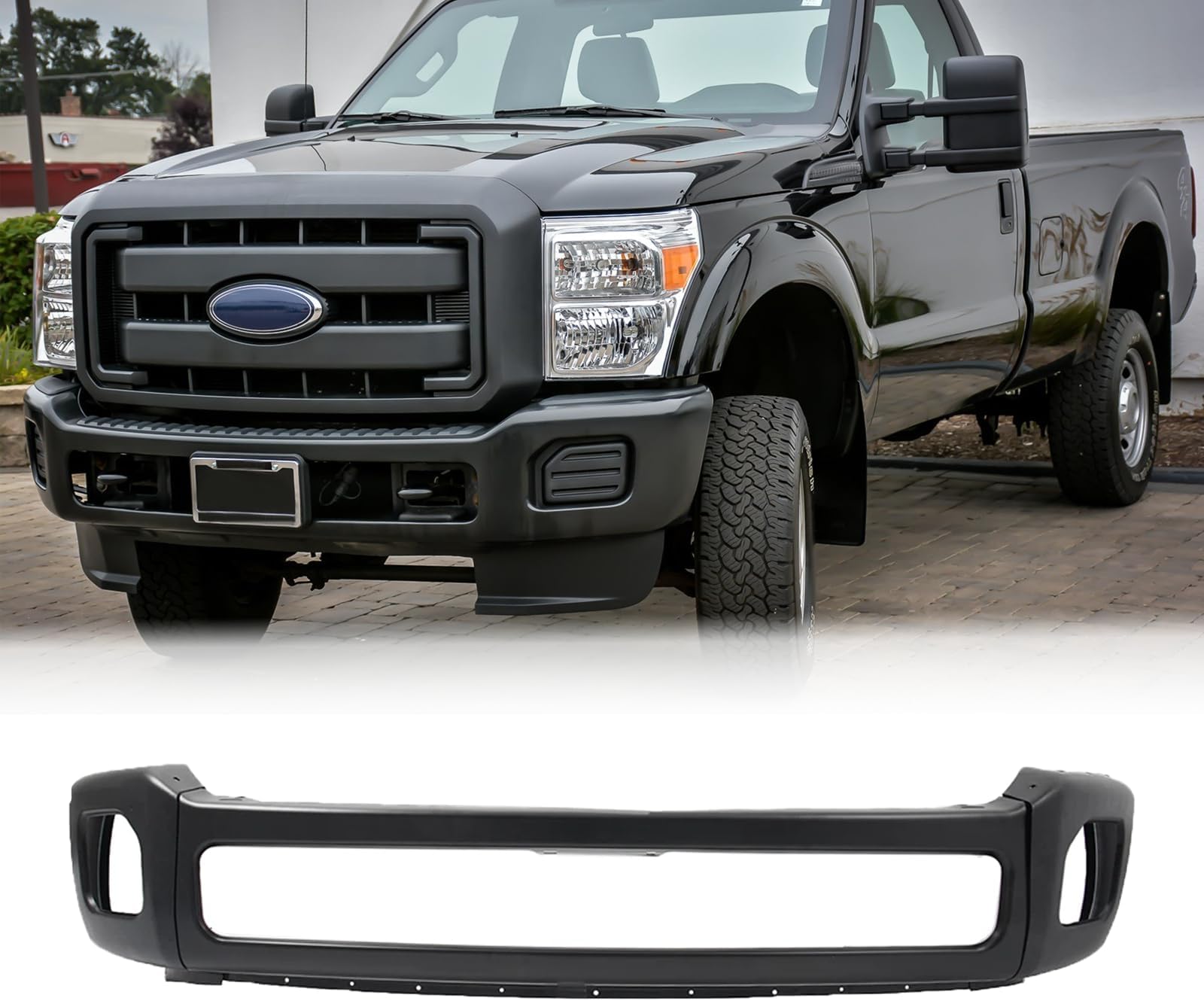 3 Pieces Front Bumper Compatible with 2011-2016 for Ford F-250/F-350/F-450 Super Duty Car Face Bar Front Bumper Steel BC3Z17757CPTM FO1002417