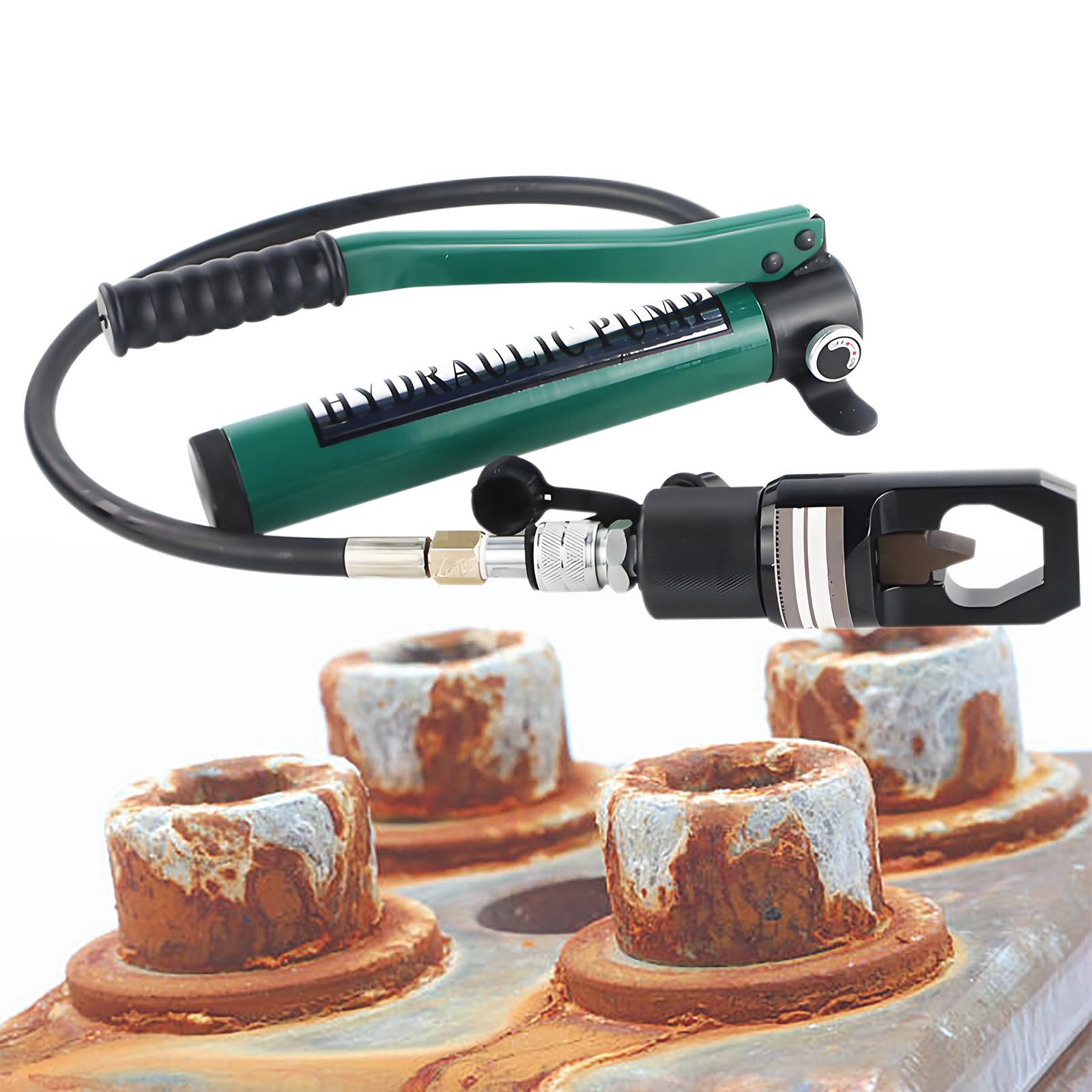 IUokLU Hydraulic Nut Splitter Cutter for Removing Rust Screw Nut Rust Nut Breaker Opener Cutters Removal Tool with Hydraulic Pump (12t)