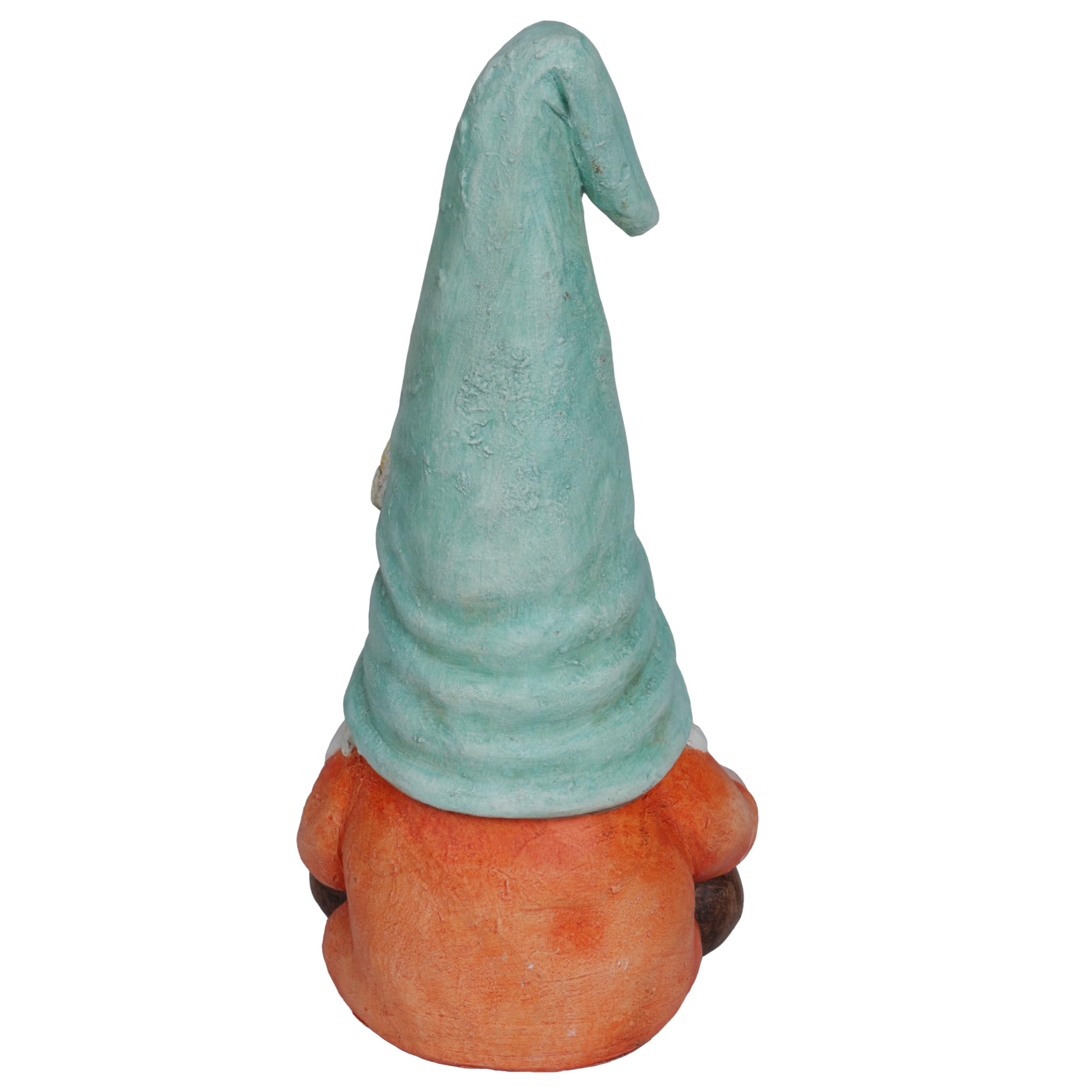 Alpine Corporation MCC844 GNOME intérieur/extérieur Lecture d'une Statue de Jardin de Livre, Statue de GNOME Charmant avec Chapeau, 20" H, Turquoise