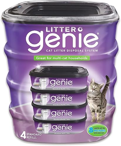 Sistema de eliminación y cartuchos de recarga de arena para gatos Litter Genie Paquete de 4