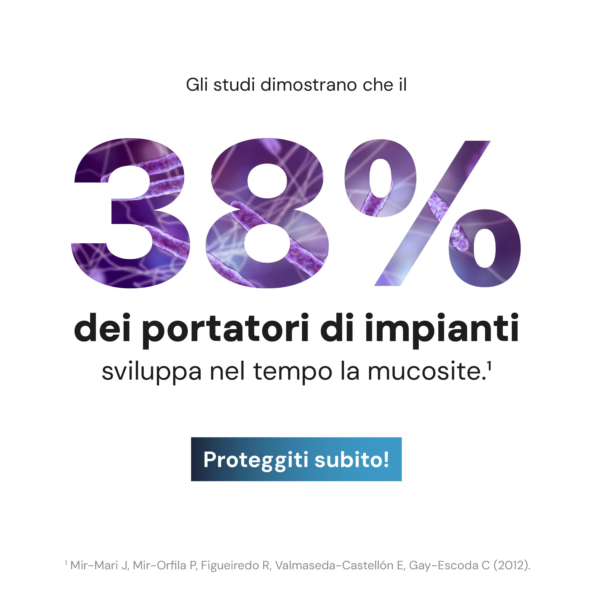 IMPROIC Collutorio per impianti dentali (confezione da 4) | Con acido ialuronico, fluoro e sostanze naturali funzionali | Protegge denti e impianti dentali rilevati dall'infiammazione