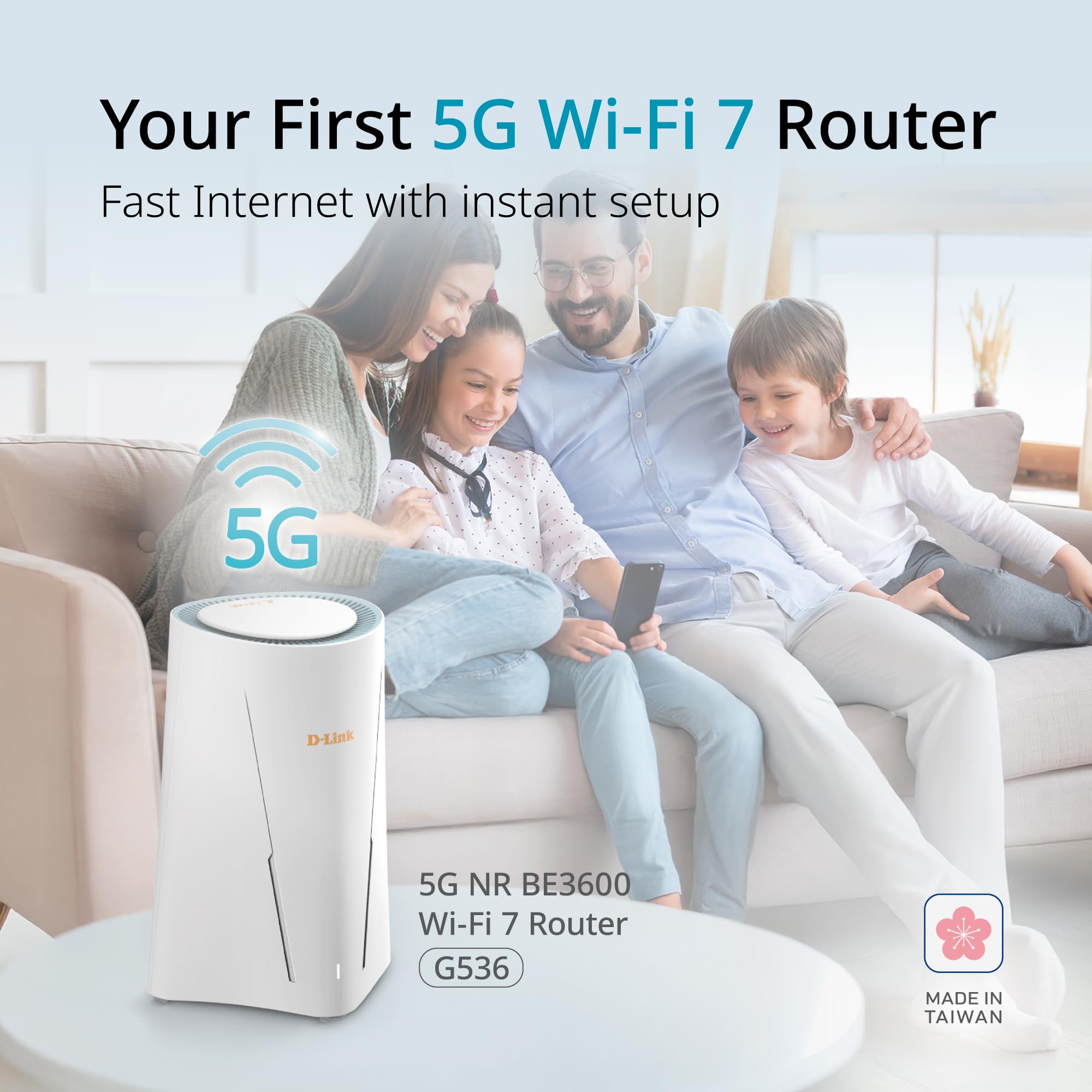 D-Link G536 Router WiFi 7 5G con slot SIM, supporto antenne esterne (SMA doppi), BE3600, 5G fino a 4,67 Gbps, porte doppie 2,5 Gigabit, commutazione WAN automatica, compatibile Mesh