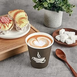 LITOPAK 270 Pack 10 oz Paper Cups, Brown Disposable Hot Coffee Cups for Party, Picnic, Travel, and Events