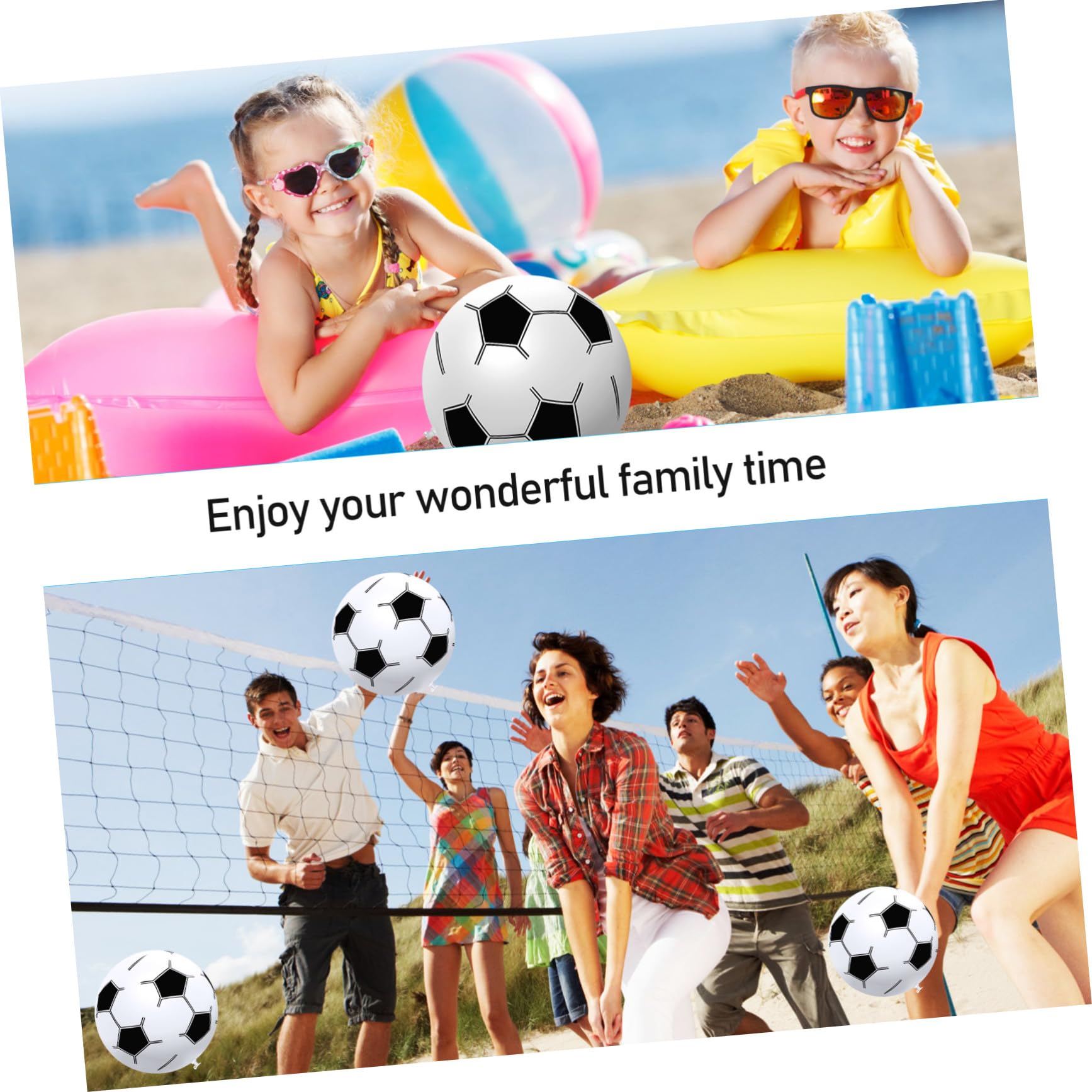 ORFOFE 15pezzi Palloni da Spiaggia Gonfiabili Calcio Pvc Bianco | Vacanze Estive, Giochi Esterno, Palloni da Spiaggia per Piscina Estiva, Palloni Gonfiabili da Spiaggia Calcio