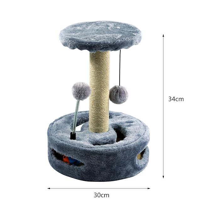 Foto 2 de 7 de Poste rascador para Gatos Rascador para Gato Postes rascador para Gatos de 30 x 30 x 34 cm Pelota Colgantes…