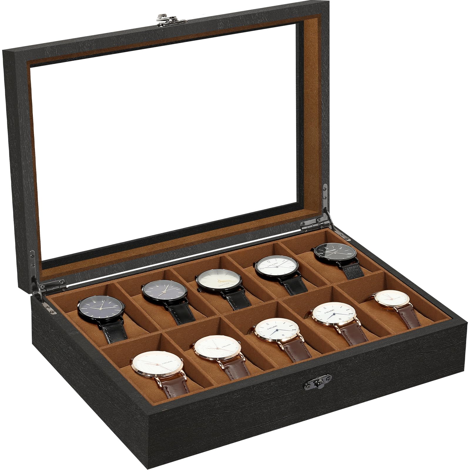 Idée cadeau boîte à montres en bois marron à offrir pour un anniversaire ou une fête