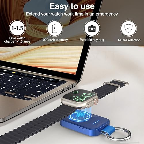 Miniatura 2 de i.VALUX for Apple Watch Charger Portable Magnetic i Watch Charger, Keychain Travel Accessories Smart Wireless Charging Battery Pack Power Bank for