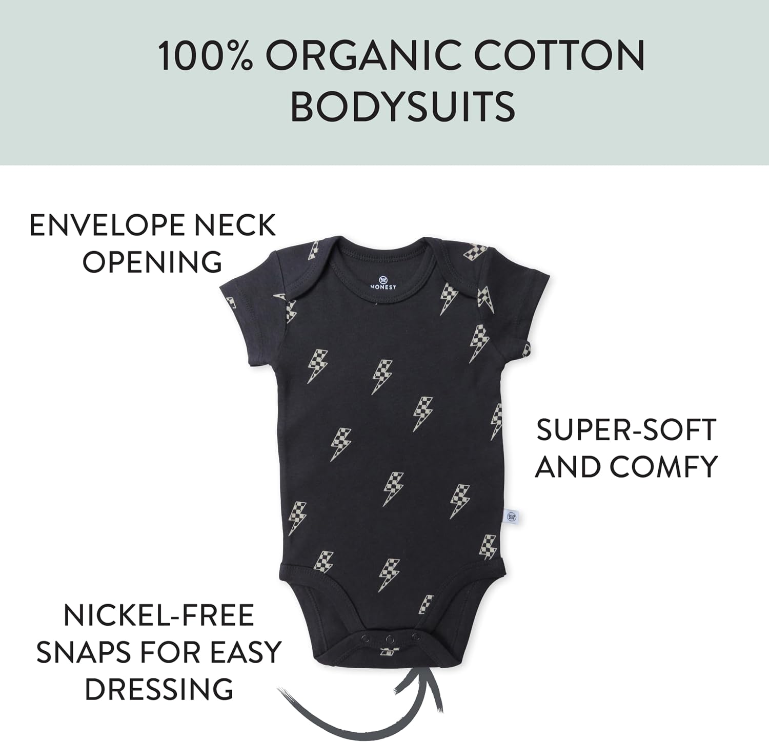 HonestBaby 5-pack Short Sleeve Bodysuits One-piece 100% Organic Cotton for Infant Baby Boys image 2
