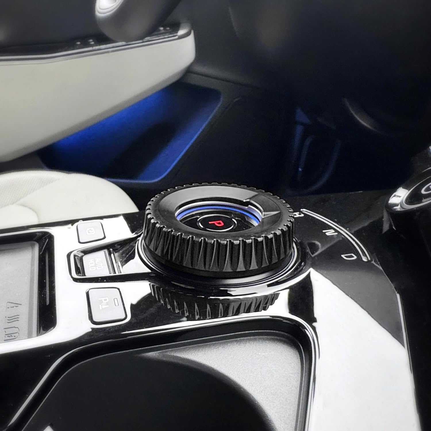 Black Style Aluminum Car Gear Control Knob Cover Snap-in Design Gear Shift Switch Knob Protective Cover Compatible with Kia EV6 Kia NIRO EV Kia Sportage NQ5 Accessories