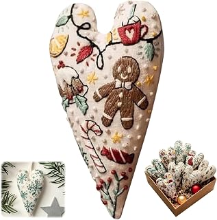 zardlect Embroidery Christmas Ornament Kits, Hand Embroidery Tree Hanging Ornament, DIY Beginner Friendly Cross Stitch Craft Set for Holiday Decorations (Gingerbread Man)