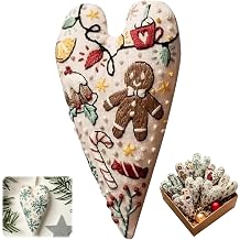 zardlect Embroidery Christmas Ornament Kits, Hand Embroidery Tree Hanging Ornament, DIY Beginner Friendly Cross Stitch Craft Set for Holiday Decorations Gingerbread Man