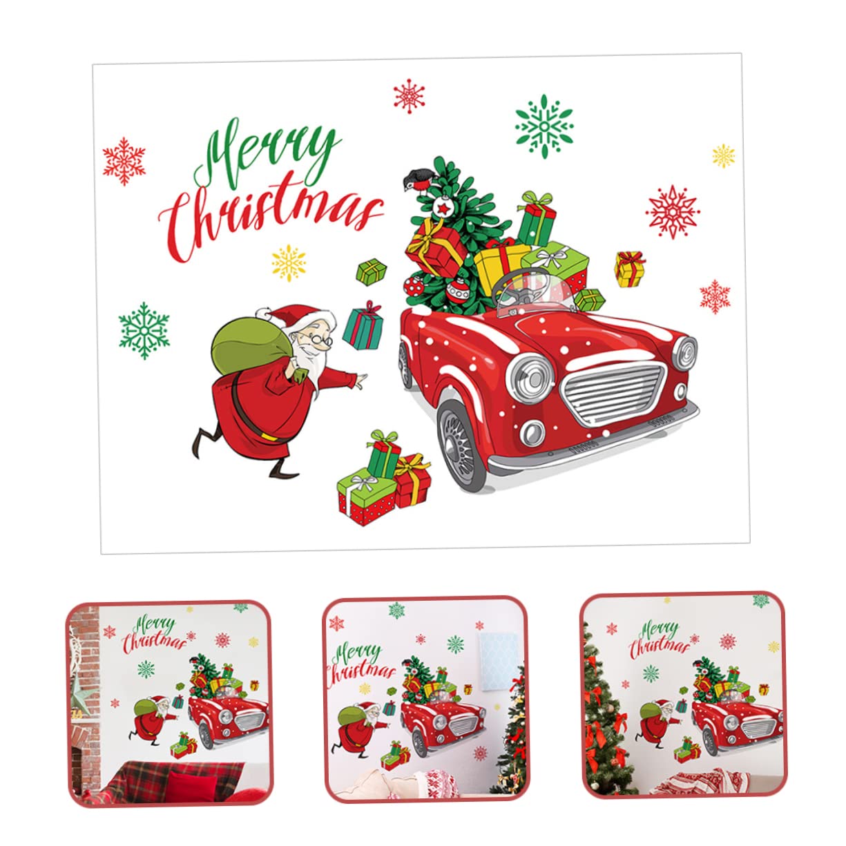 Alipis 5 Ensembles Autocollant mural de Noël decoration hiver décoration hiver fenêtre s'accrocher murale de porte de noël fenêtre de s'accroche décoration murale de Noël PVC