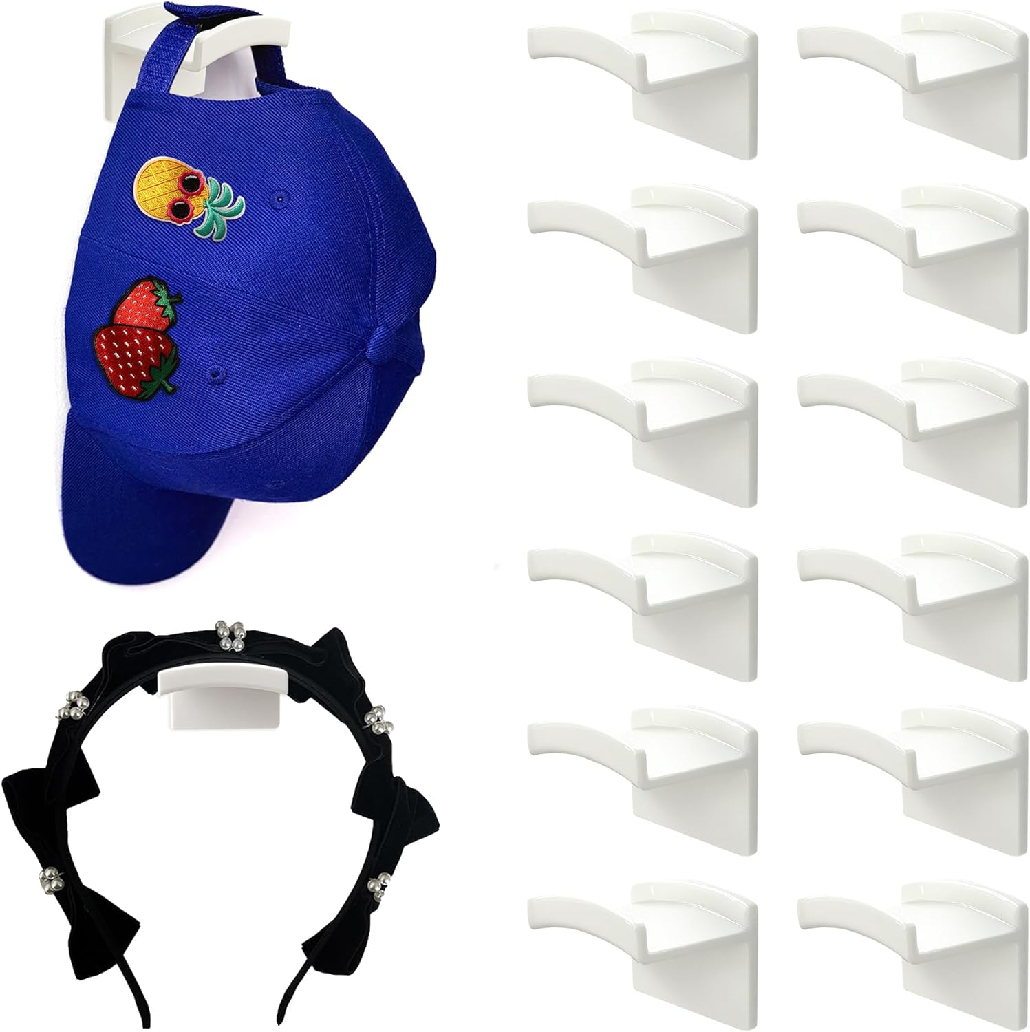Dierd Hat Hooks for Wall, Headband Holder Adhesive No Drilling Hat Ras