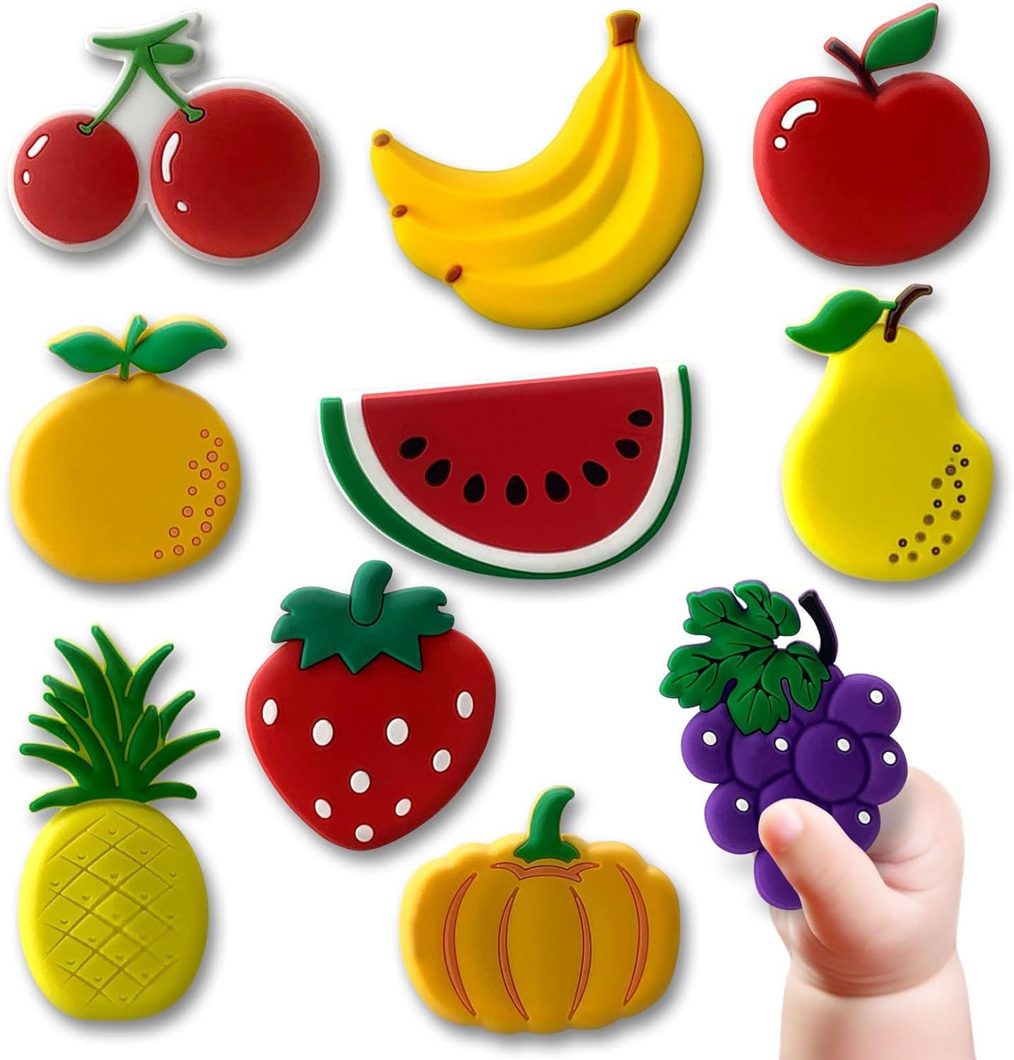 X spring Refrigerator Magnets, 10 Pcs Fridge Magnets for Kids, Fridge Refrigerator Magnets Set, Cute Fruits Cartoon Magnet, Activity Home Kitchen Decoration Accessories Travel Souvenirs