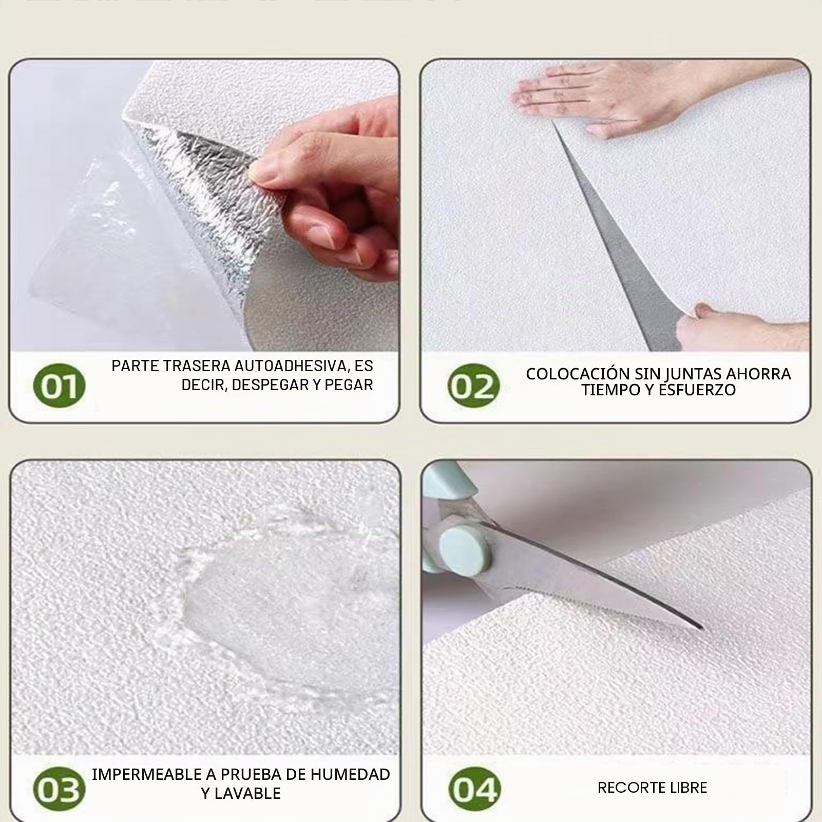 Genérico Papel Pintado Térmico Aislante,Papel Pintado Aislante Autoadhesivo 5 Mm,Papel Pintado Aislante para Paredes Interiores,contra El Frío,contra El Moho,Aislamiento Térmico,Blanca,L20m W50cm