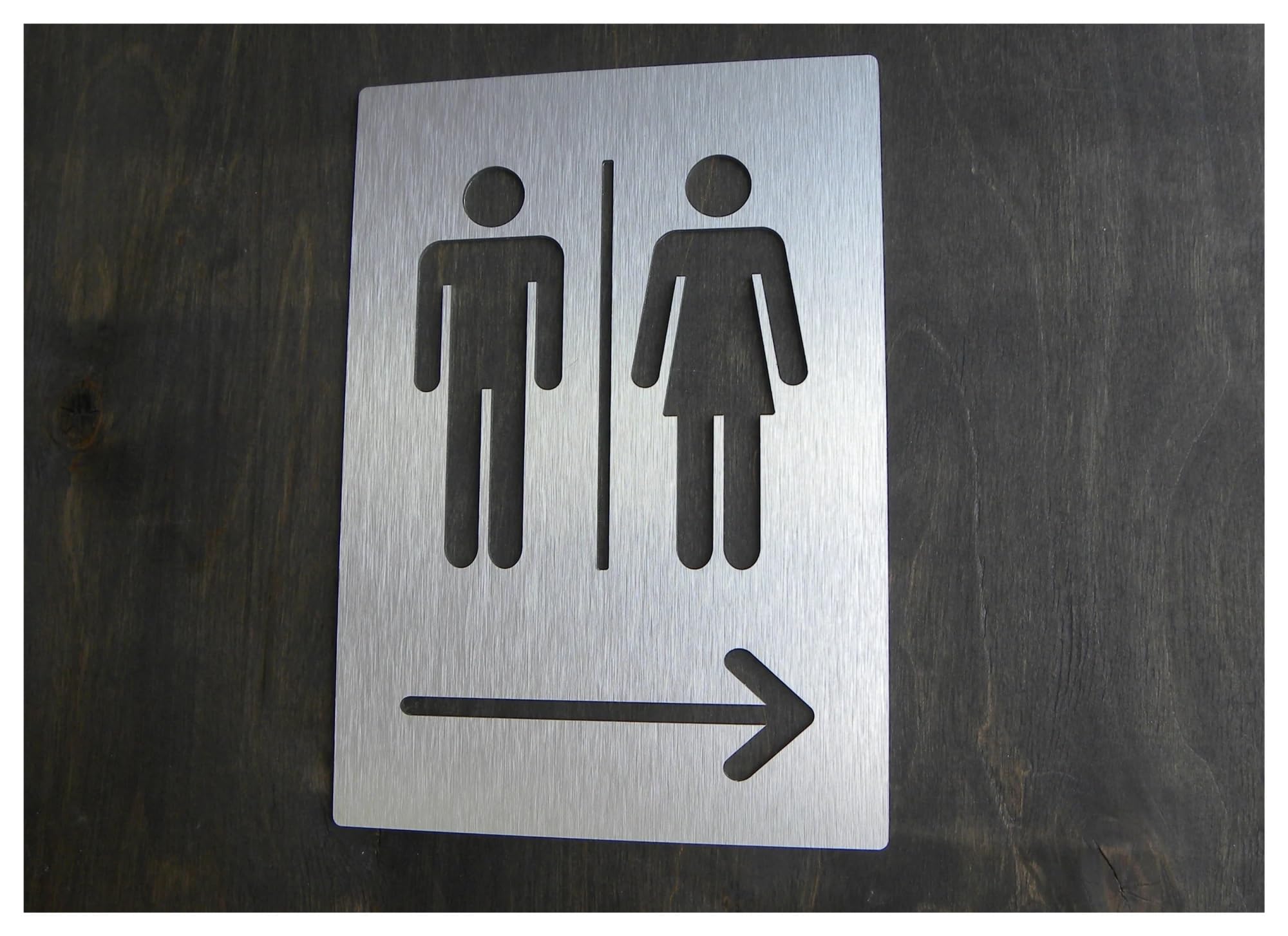 Panneau Wc Plaque de signalisation toilette en alliage d'aluminium métal noir et or 3D autocollant mural porte salle bain for toilettes publiques panneau Art décoration la maison(Black,30X20CM)