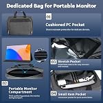 KEEPTIME Moniteur portable, 15.6" FHD 1080P Écran portable avec sac à ordinateur portable étanche, USB-C HDMI Deuxième moniteur externe pour PC Téléphone Mac Xbox PS4/5 Commutateur, haut-parleur intégré avec Smart Cover