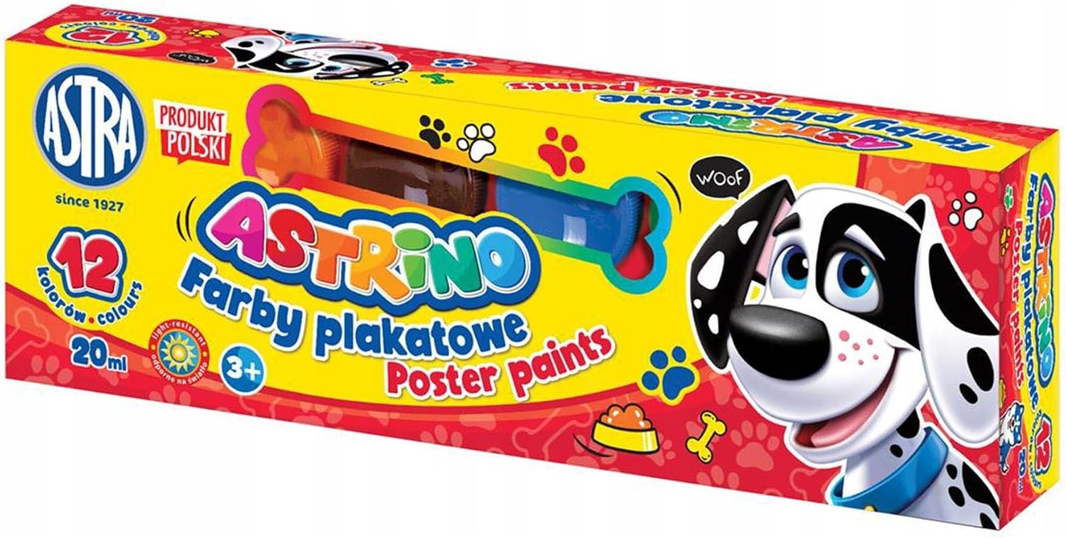 Farby plakatowe Astrino 12 kolorów - 20 ml