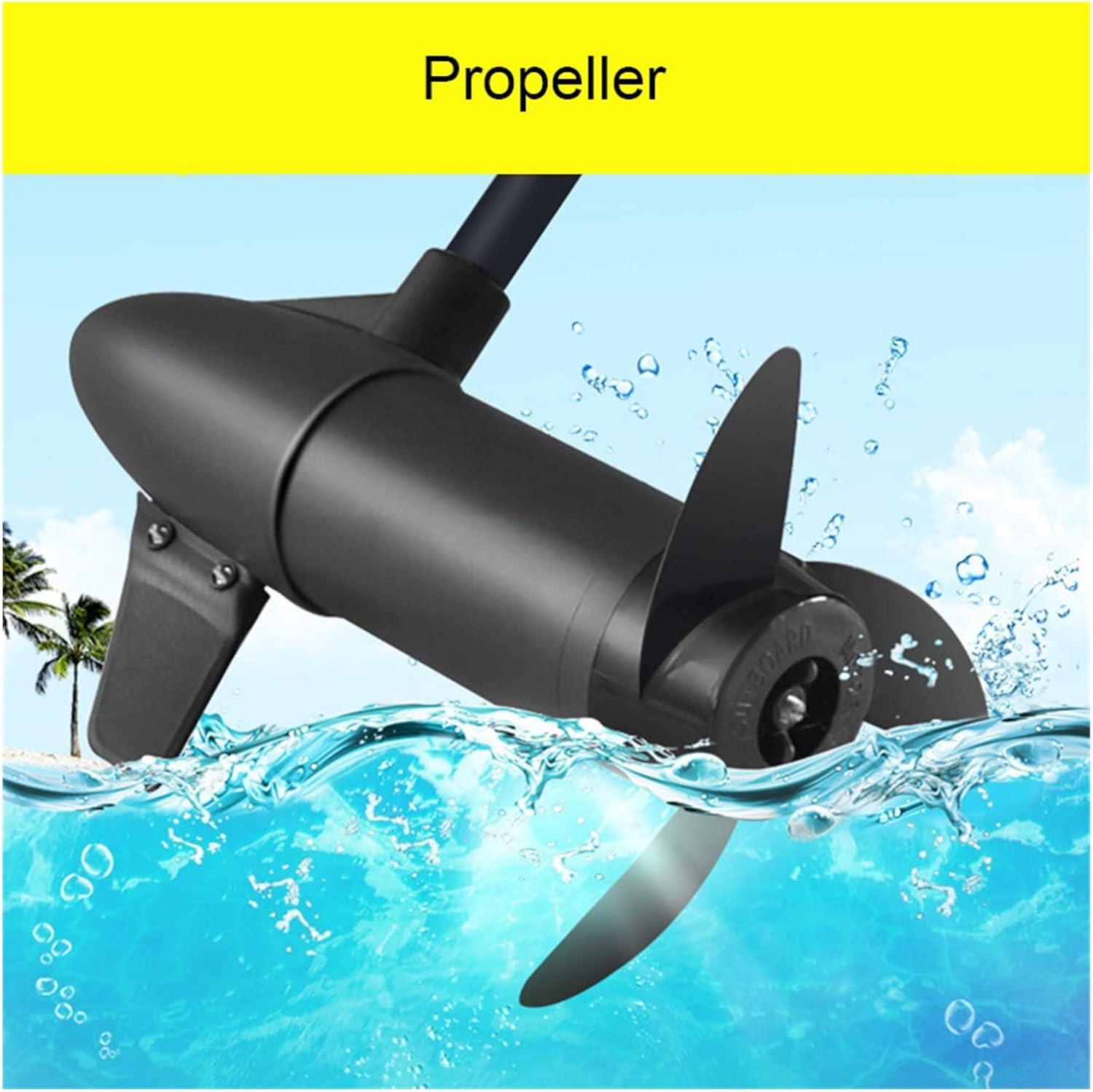 Trolling Motor,Outboard Motor, Motor Boat Propellers Electric Engine Outboard Electric Trolling Motor Outboard Propeller Outdoor Sports for Kayak, Inflatable Fishing Boats(M 2 VANES)