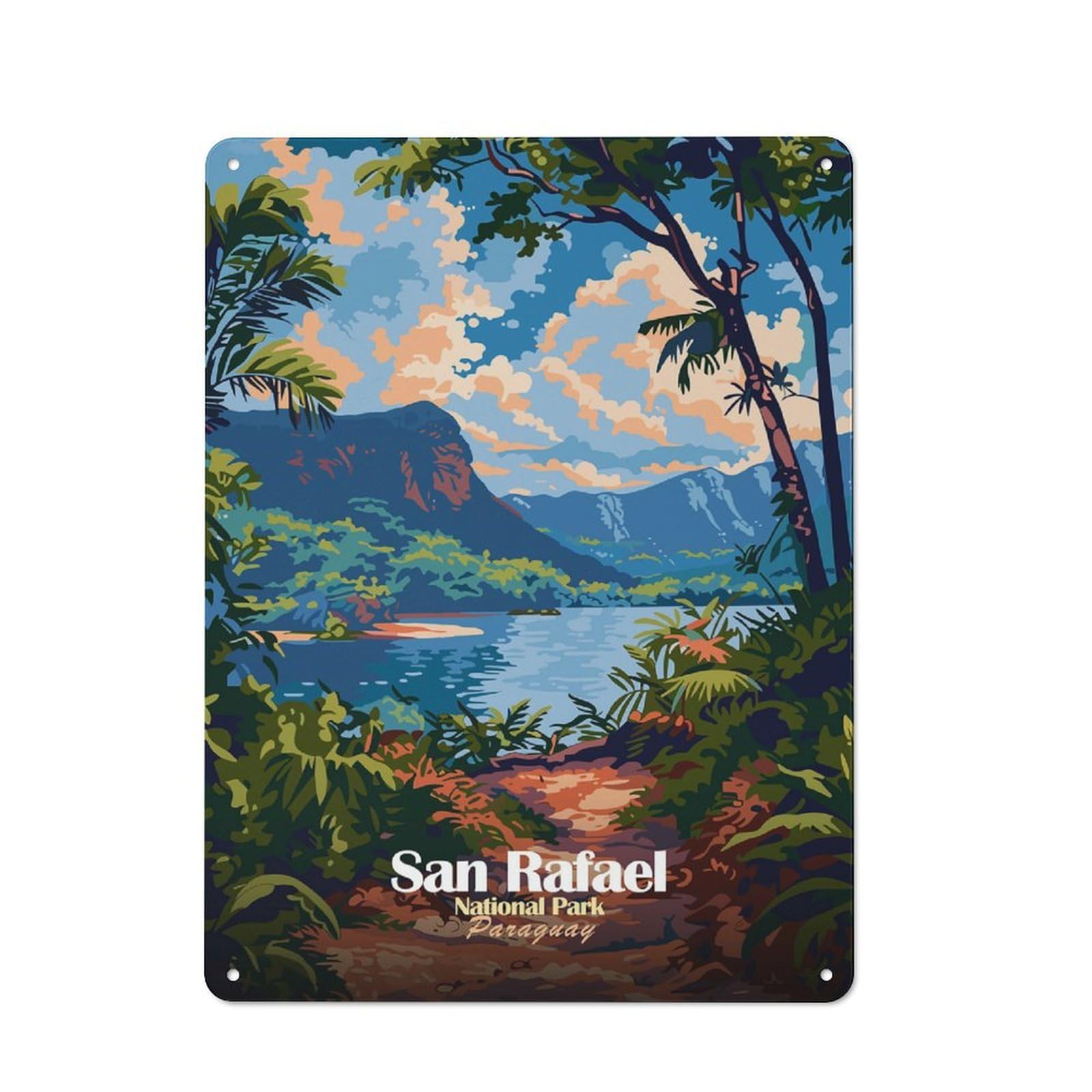 Junmoney Style-18 San Rafael National Park Paraguay Tin Sign 40X30cm, Modern Vintage Creative Space Decor For Hobby Room, Office, Lounge Or Living Room