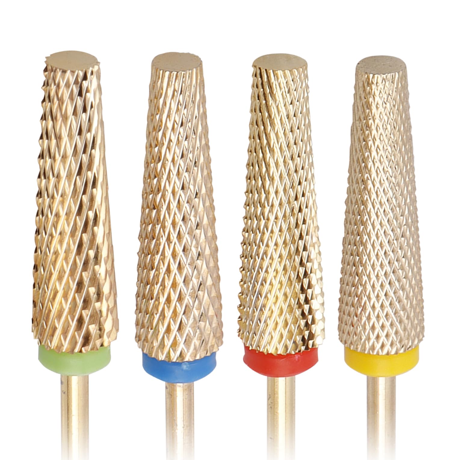 Yakamoz Juego de 4 brocas de uñas superlargas, brocas de carburo profesional de tungsteno de 3/32 pulgadas para limas de uñas C M F XF Efile de seguridad para uñas, esmalte de gel, manicura y pedicura