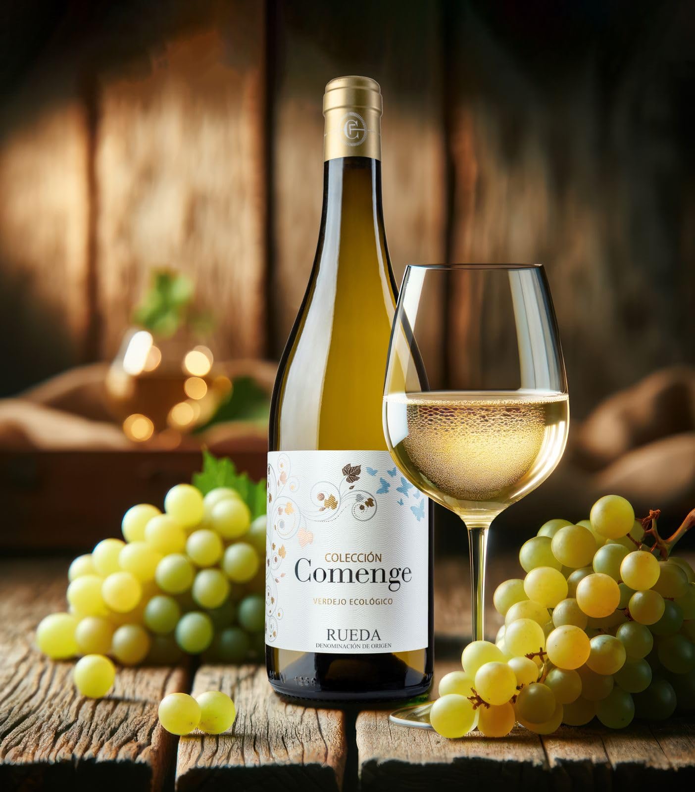 Vino Blanco Verdejo" 2024 D.O. Rueda – Pack 4 vino blanco + Incluye Sacacorchos Premium - Verdejo Ribera del Duero DO Rueda - Caja regalo vinos blancos Bodegas Comenge
