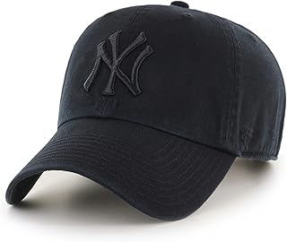47 MLB Black/Black Clean Up Adjustable Hat Cap, Adult One Size (New York Yankees)