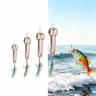 4Pcs Rose Gold Fishing Lures - Metal Luminous Spoon Lures with Sharp Hooks, Funny Gag Gift for Men, Father's Day/White Elephant Gift for Anglers, Suitable for Bass & Trout
