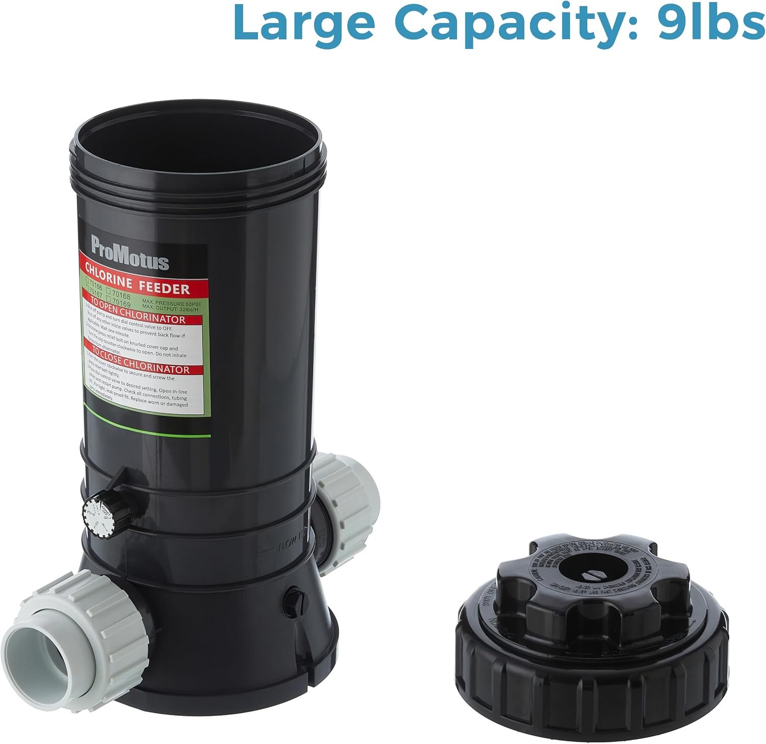 9Lbs in-Line Pool Chlorinator with 1.5" Unions for Above Ground Pools