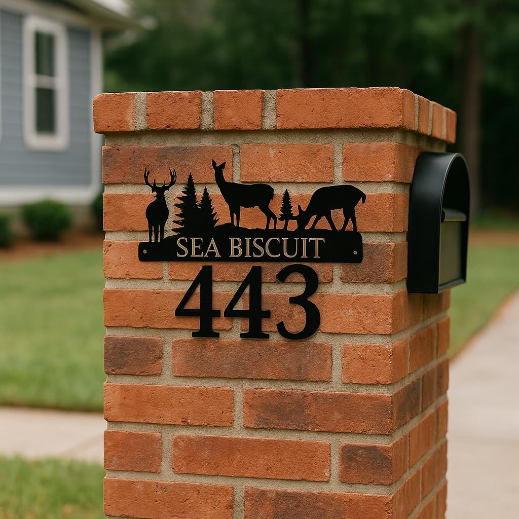 Personalized Deer Address Sign by Sea Biscuit Metal Designs