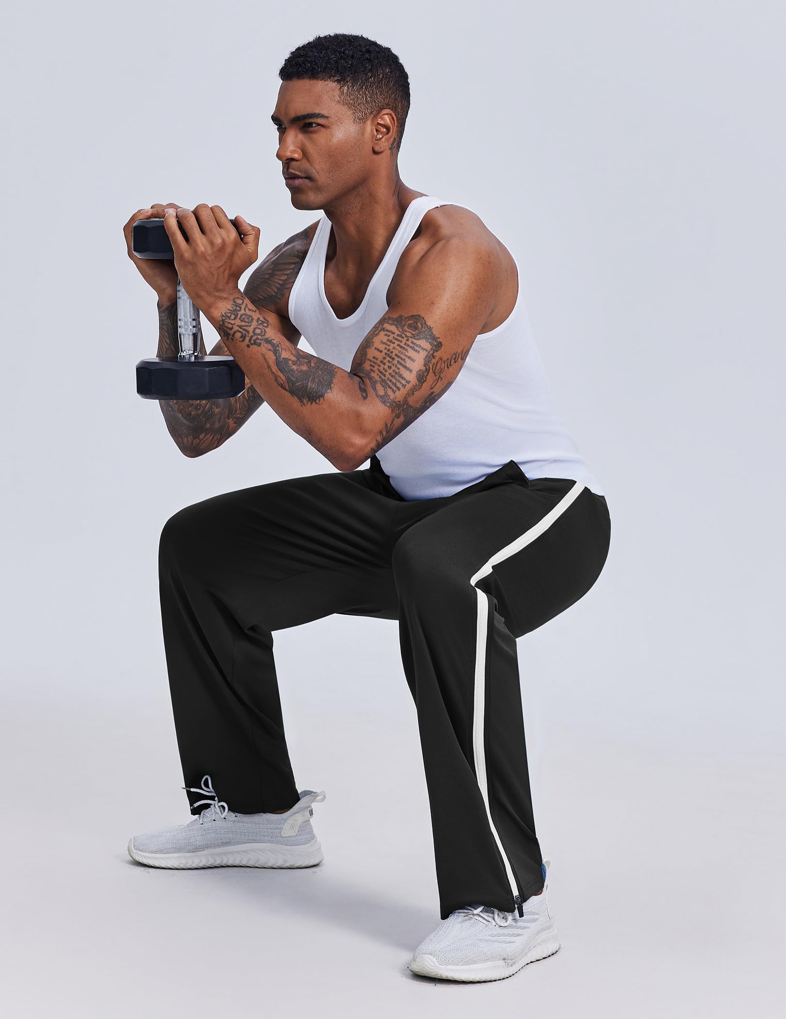 PINSPARK Pantalon de Rééducation pour Homme avec Fermeture éclair sur Toute la Longueur Pantalon de Jogging Pantalon Détachable