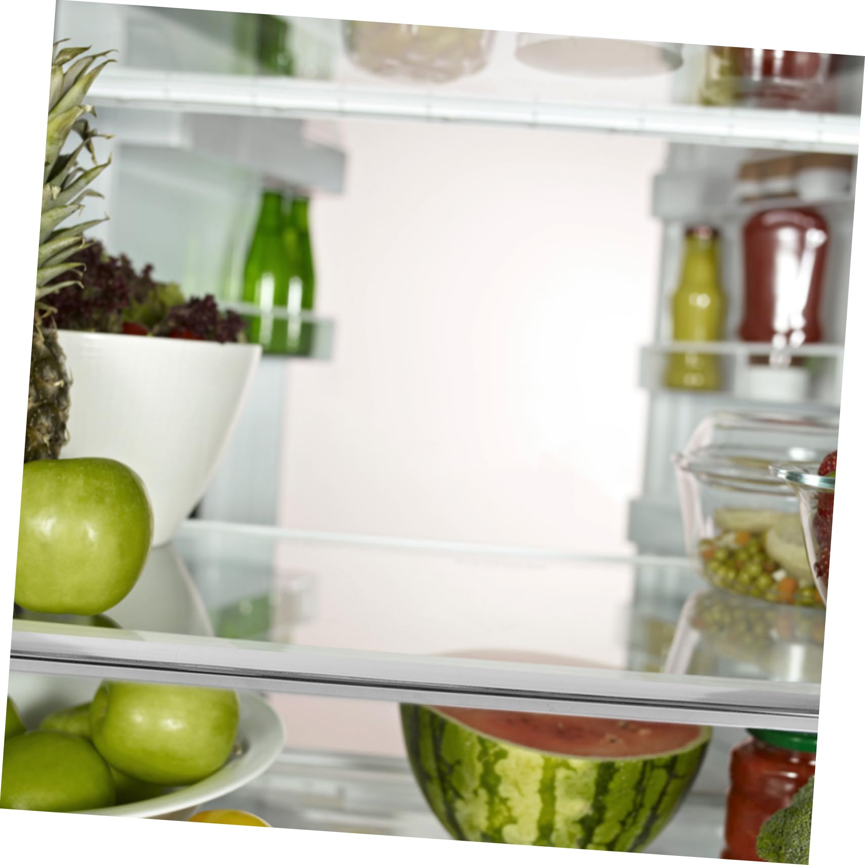 DOITOOL Ripiano Divisorio in Vetro Temperato per Frigorifero, Ripiano Sostitutivo Portaoggetti per Congelatore Domestico, Accessorio Cucina senza Attrezzi, Organizzatore Spazio Interno 440x340 Mm