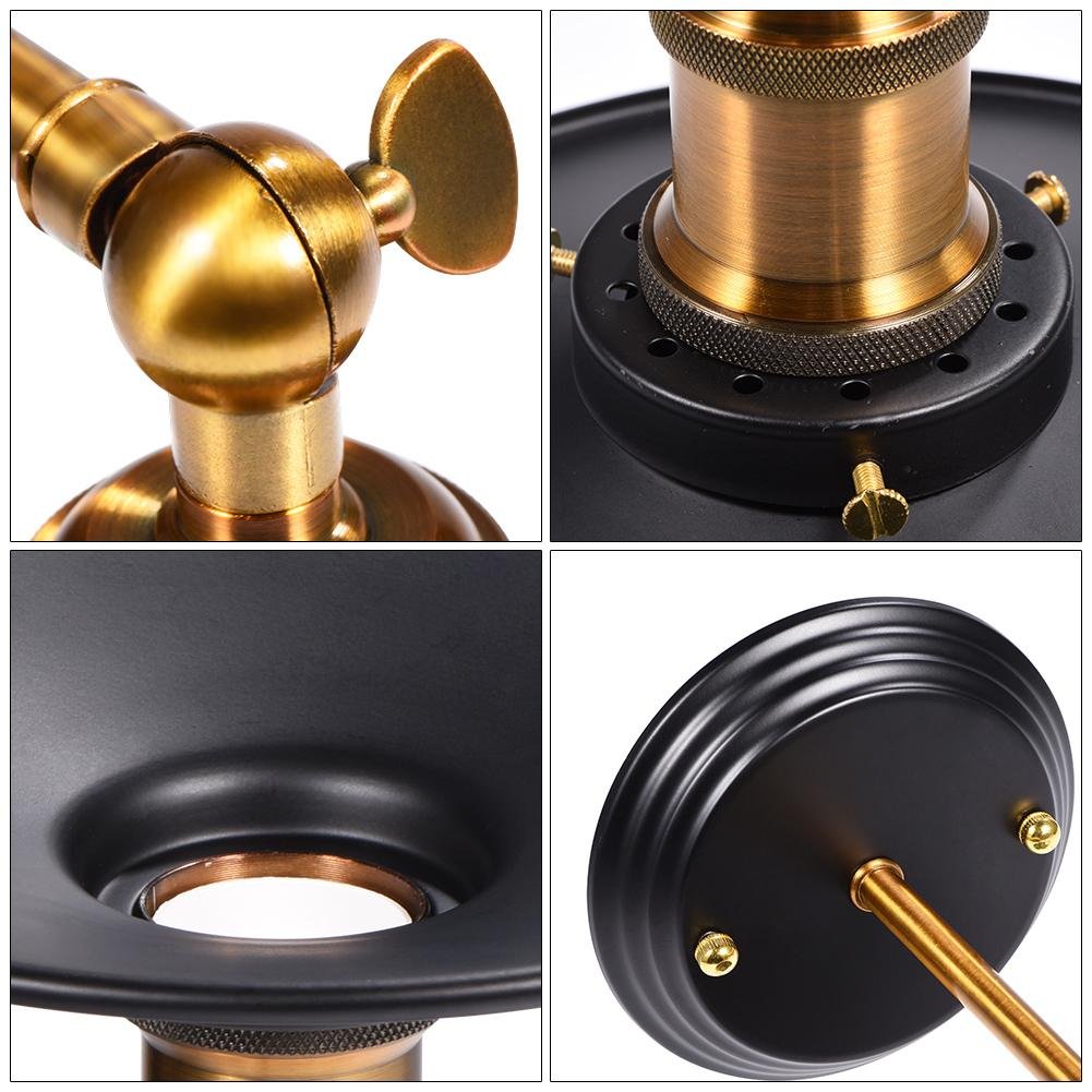 Zerodis Lámpara de Pared, Apliques de Pared Bañadores de Pared Lámpara Vintage 40W Luz Industrial Estilo Retro Casquillo E27 La Carcasa de Fuera Negra (Bombilla No Incluida)(Double Head)