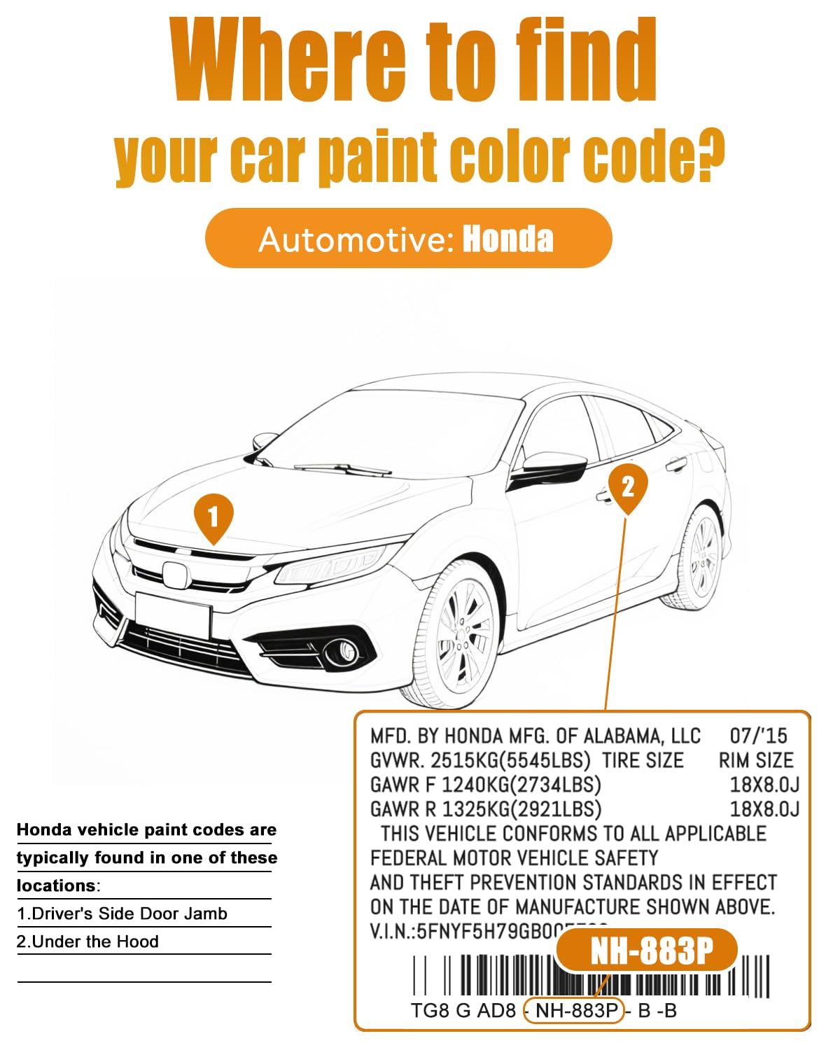 Platinum White Pearl NH-883P Compatible with Honda 2-in-1 Touch Up Paint Pen Ultimate Car Scratch Repair Kit，Quick Fix Rust-Resistant and Long-Lasting Paint Scratch Remover — view 2