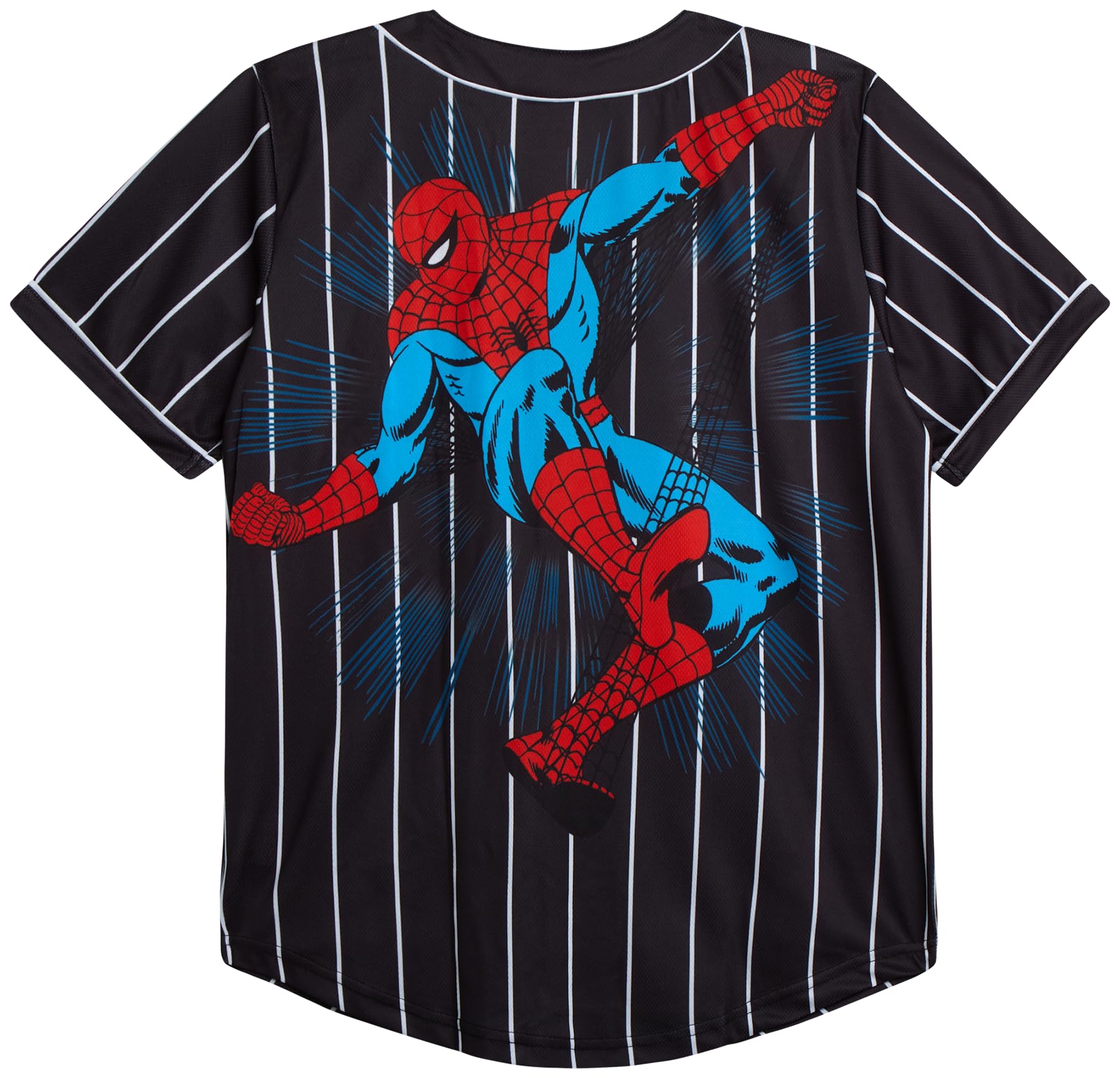 Marvel Spider-Man - Maglietta da baseball per ragazzi, alla moda, sportiva, con motivo Spidey | Grafica vivace Spiderman, tessuto traspirante, vestibilità comoda, stile vintage sportivo