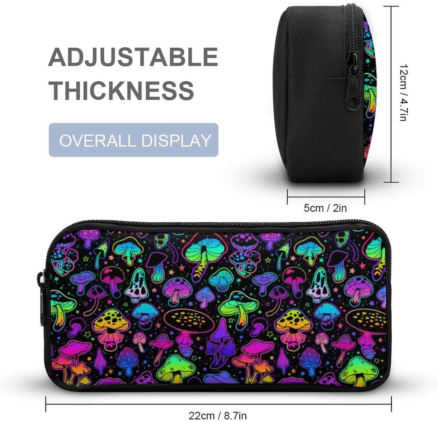 Mushroom Backpack with Lunch Box & Pencil Case for Kids Girls Boys School, 16 Inch Cute Mushrooms Bookbag, School Backpack for Students Children, Lightweight, Large Capacity - Image 7