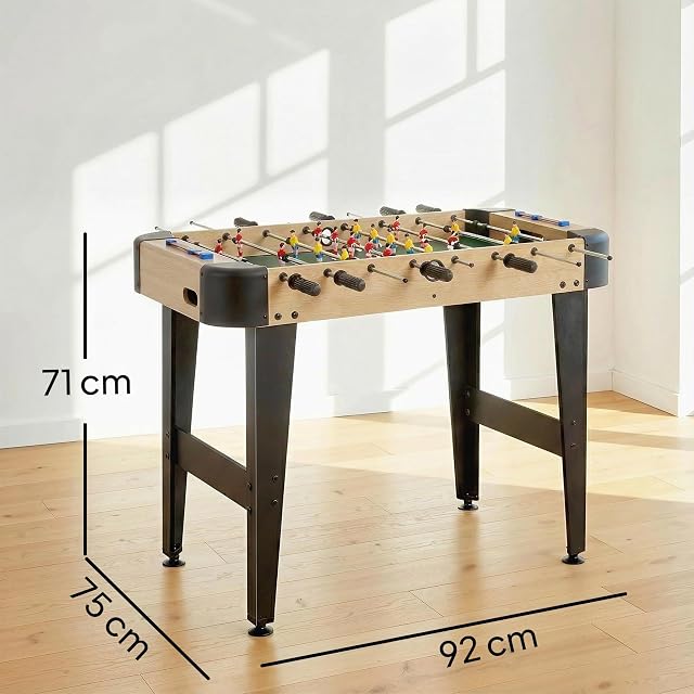 Foto 7 de 8 de SPORTNOW Futbolín de Madera Mesa de Futbolín 92x75x71 cm Natural