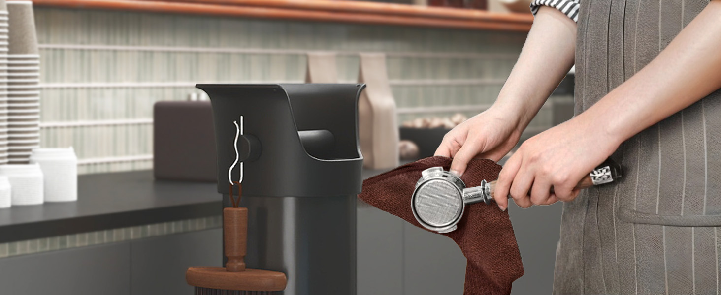 4L Knock Box Espresso, Knock Box for Grounds, Coffee Puck Dump Bin