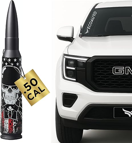 EcoAuto Badass - Antena de repuesto para todos los modelos de camiones Chevy y GMC Antena de repuesto corta Aluminio de grado militar Diseño