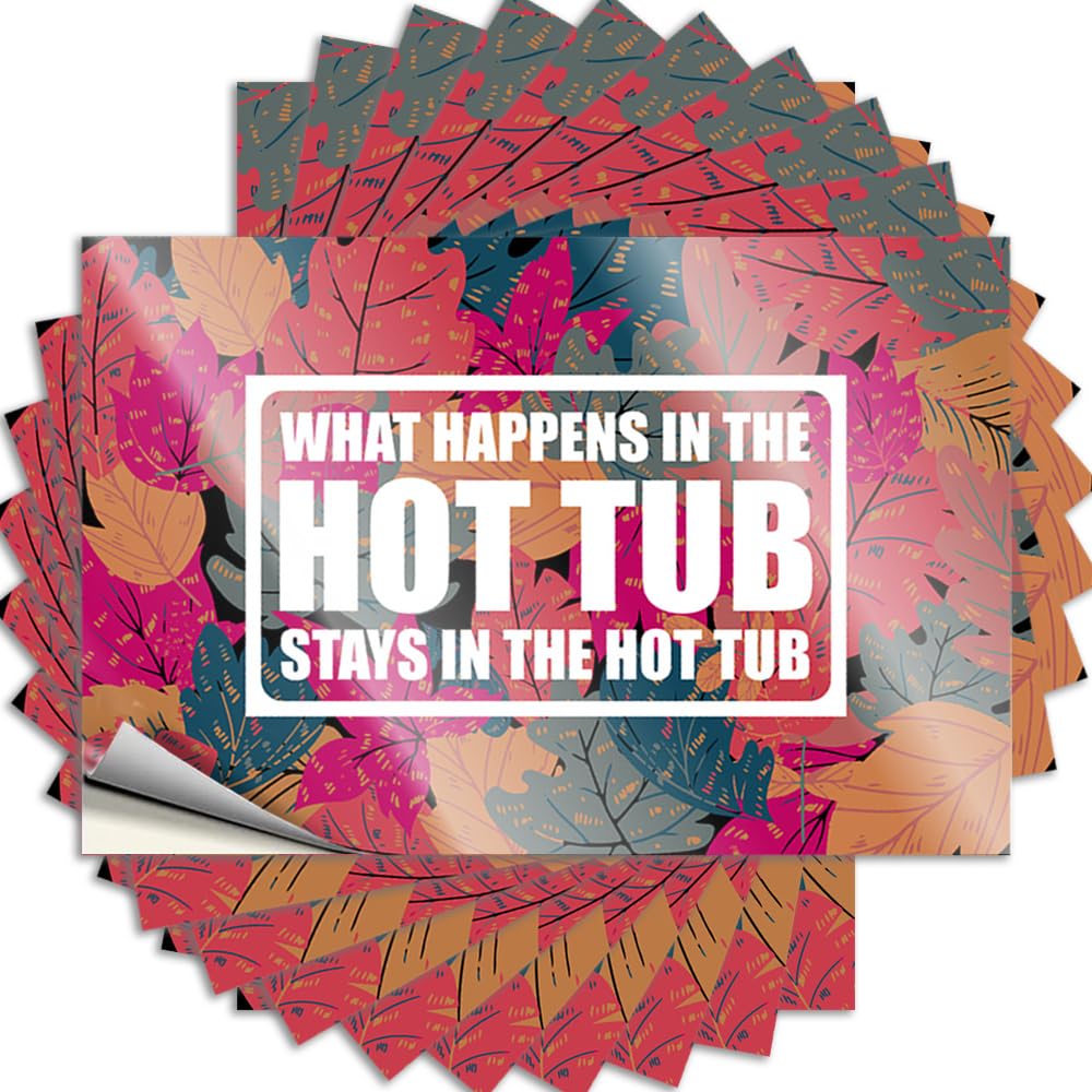 Man Cave Decorations Hat Sticker | What Happens in The Hot Tub Stays in The Hot Tub Feminist Durable Vinyl Sticker Easy Apply for Football(8X12CM)