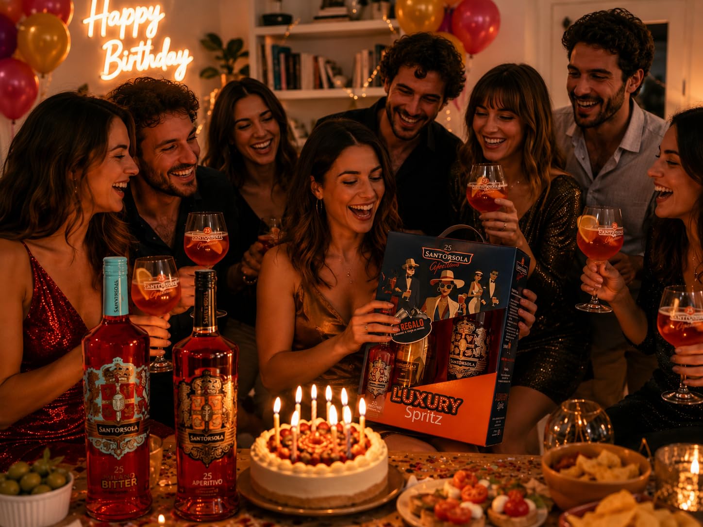 Sant'Orsola Luxury Spritz - Aperitivo de 25 de sabor equilibrado +Glera Proseco D.O.C. Millesimato Extra Dry + Tapón + Medidor