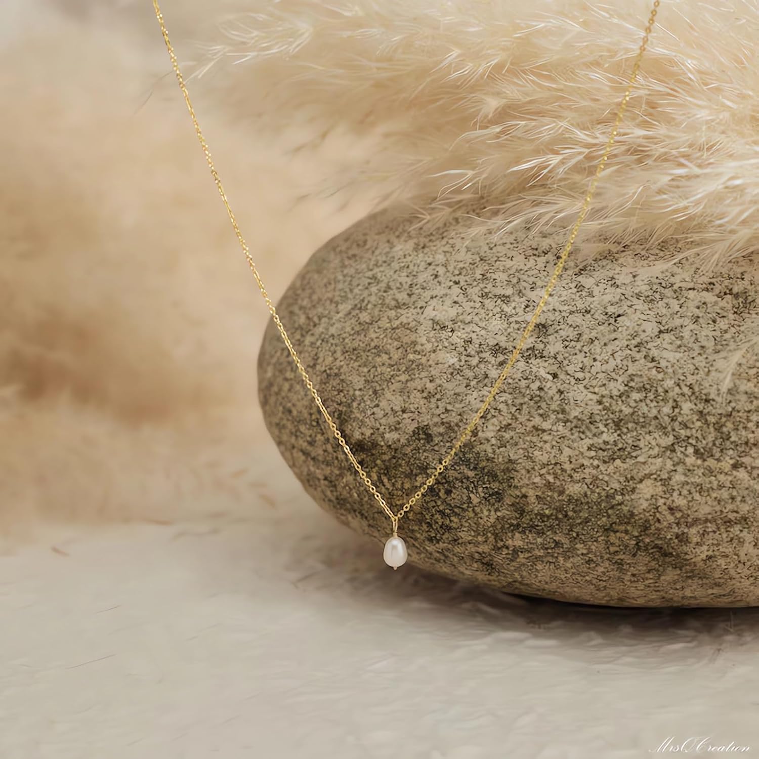 Freshwater Single Pearl Pendant Necklace for Women Plaled Gold Pearl Necklace Layered Choker Stack Necklace - Image 5