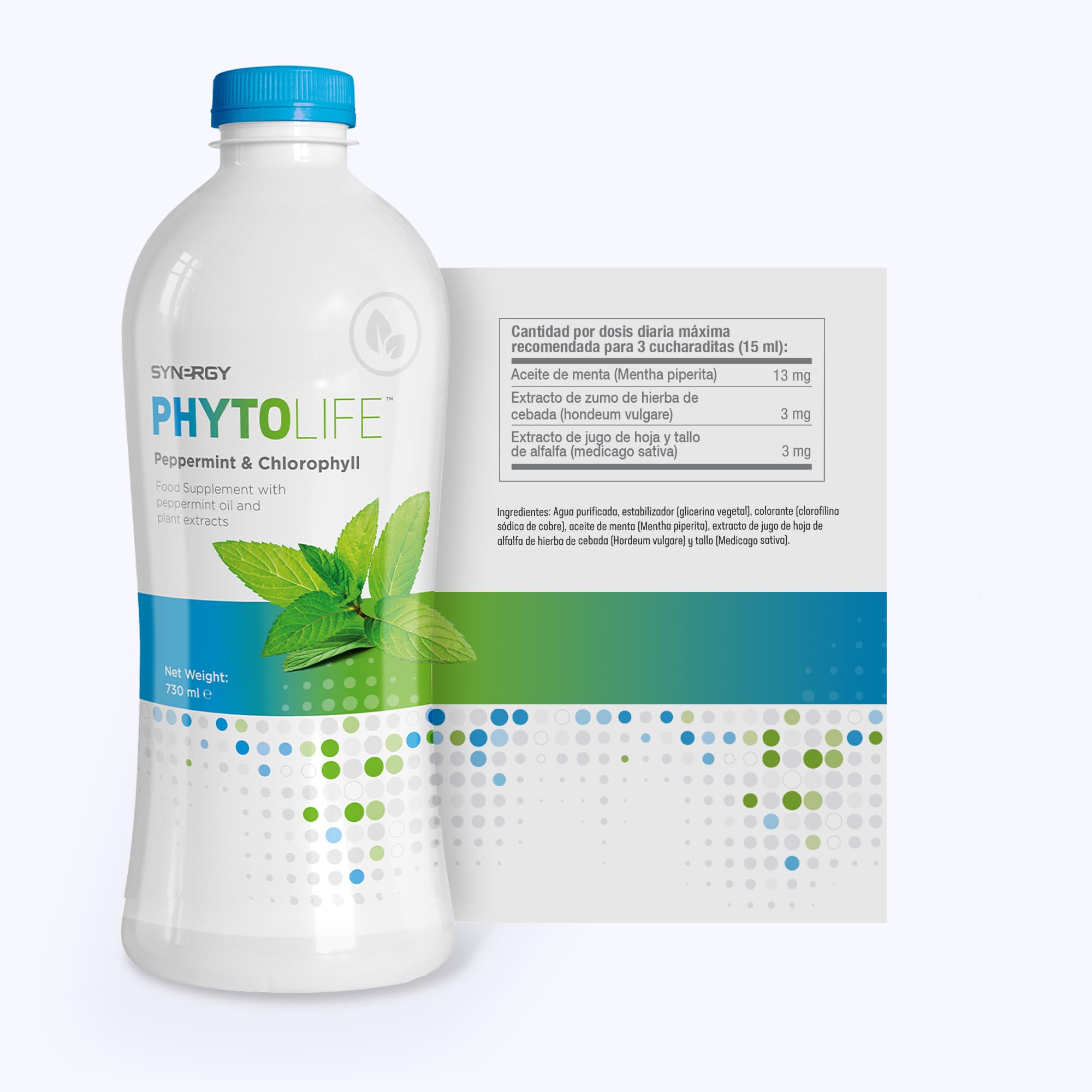 Synergy Worldwide Phytolife 730ml | Complemento Alimenticio Líquido de Clorofila, Aceite de Menta y Extractos de Plantas | Favorece la Salud Digestiva e Intestinal | 48 porciones