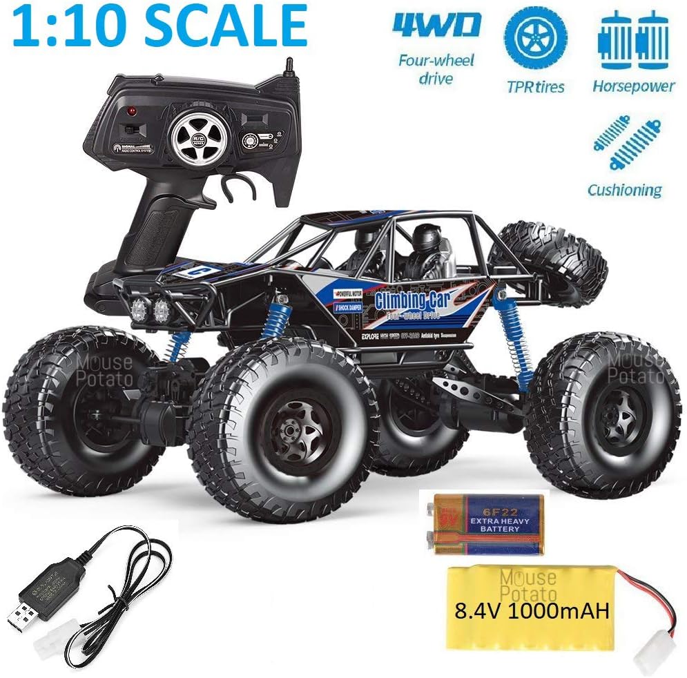 UJIE® 1:10 Rock Crawler 4WD Monster Truck Off Road Rally Car with Suspension (BLU)