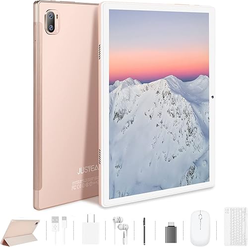 JUSYEA Tabletas Android 11 2 en 1 tabletas de 10 pulgadas 4 GB de RAM 64 GB de ROM expandibles 128 GB 5G 24 G WiFi batería de 8000 mAh Bluetooth 50