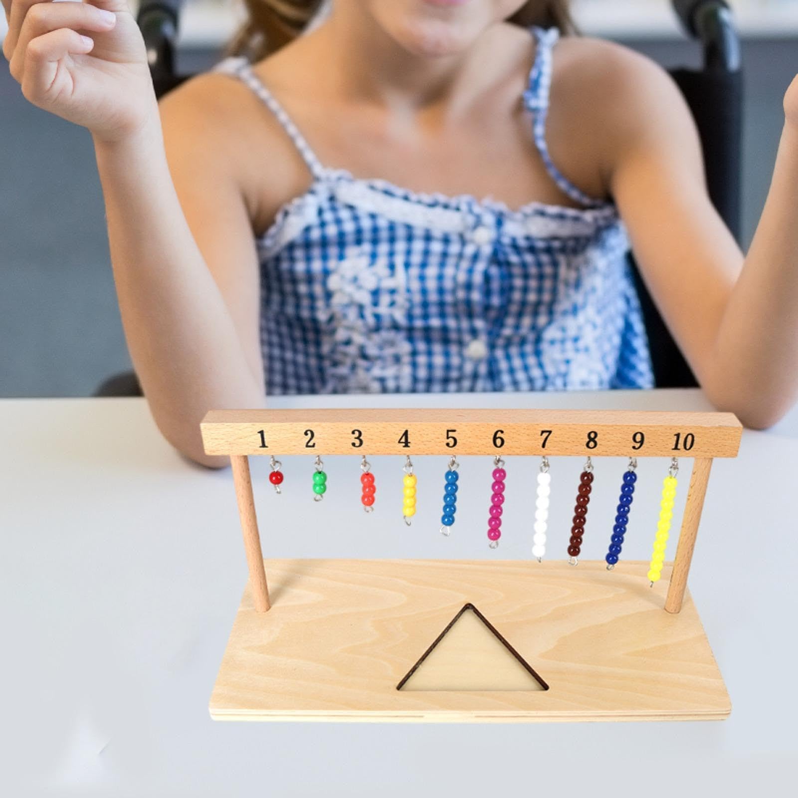 Gralara Rechenrahmen mit Perlen Frühes Mathematik Lernmaterial für Kinder Lernspielzeug Aus Holz Und PP Bead Hanger Zur Förderung Der Zahlenkenntni, 1 bis 10