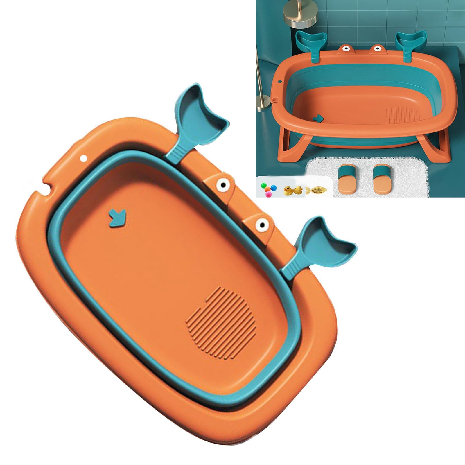Qcwwy Fournitures de Toilettage de Nettoyage de Chien, Baignoire Portative Multifonctionnelle d'animal Familier avec Le Trou de Douche pour Les Chats et Les Chiens Baignoire Pliable